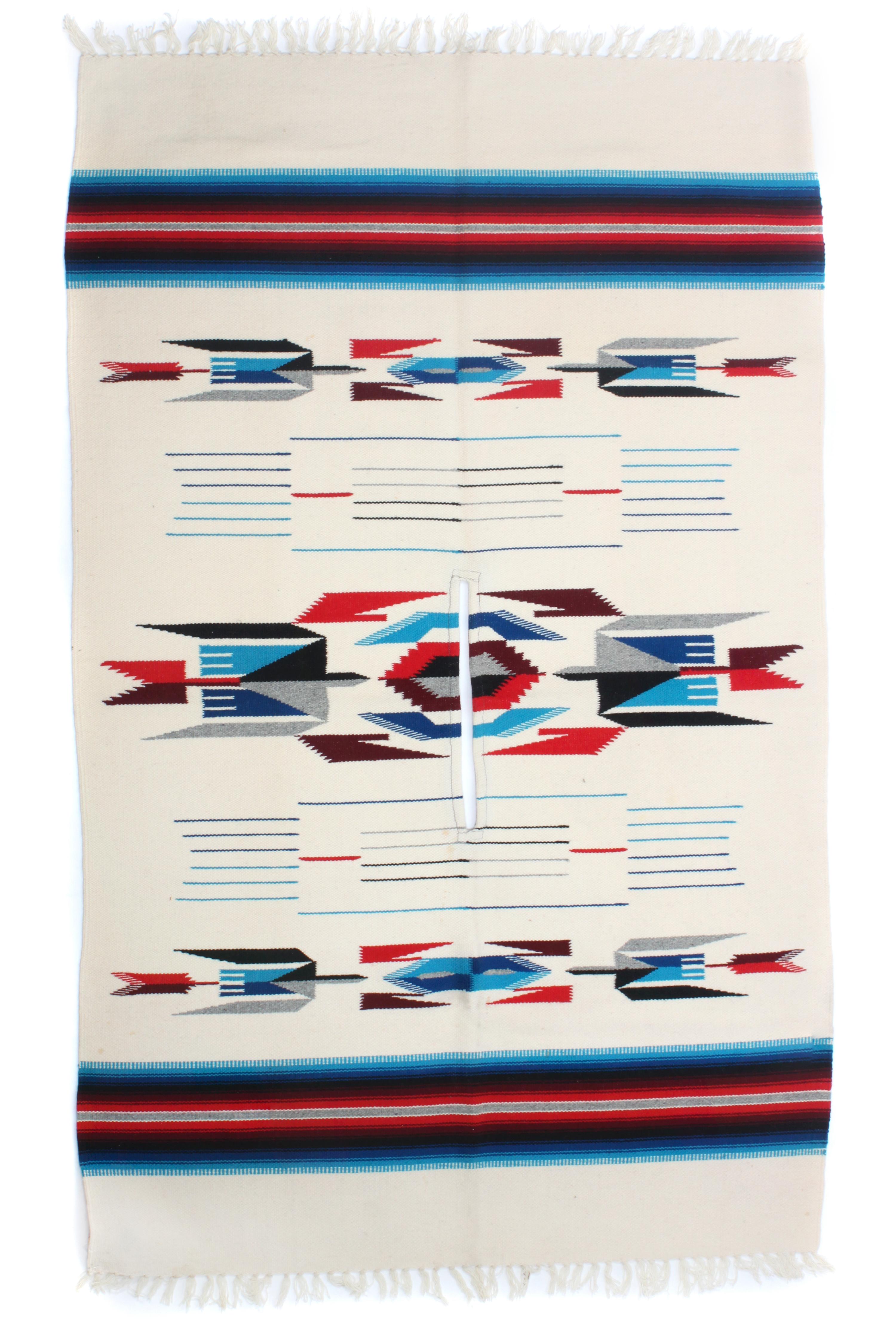 A Chimayo Serape 75 x 46 3/8 inches.