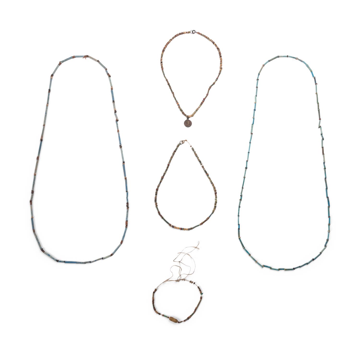 Five Egyptian Bead and Faience Necklaces