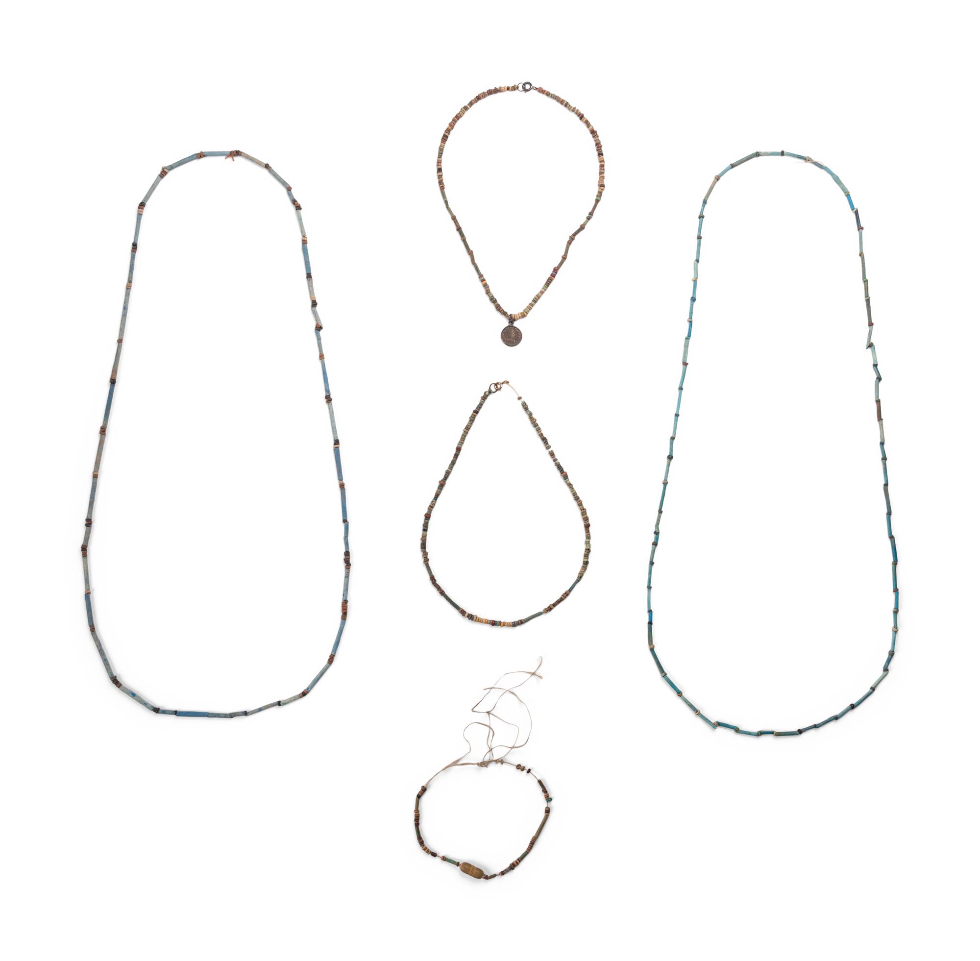 Five Egyptian Bead and Faience Necklaces