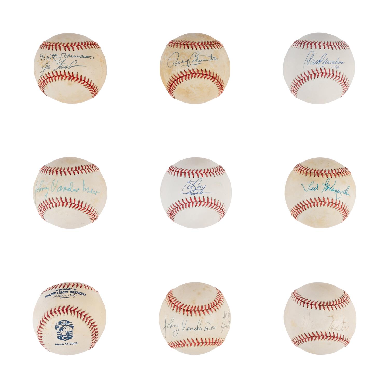 A Large Group of Cincinnati Reds Signed Autograph Items Including Johnny Bench,