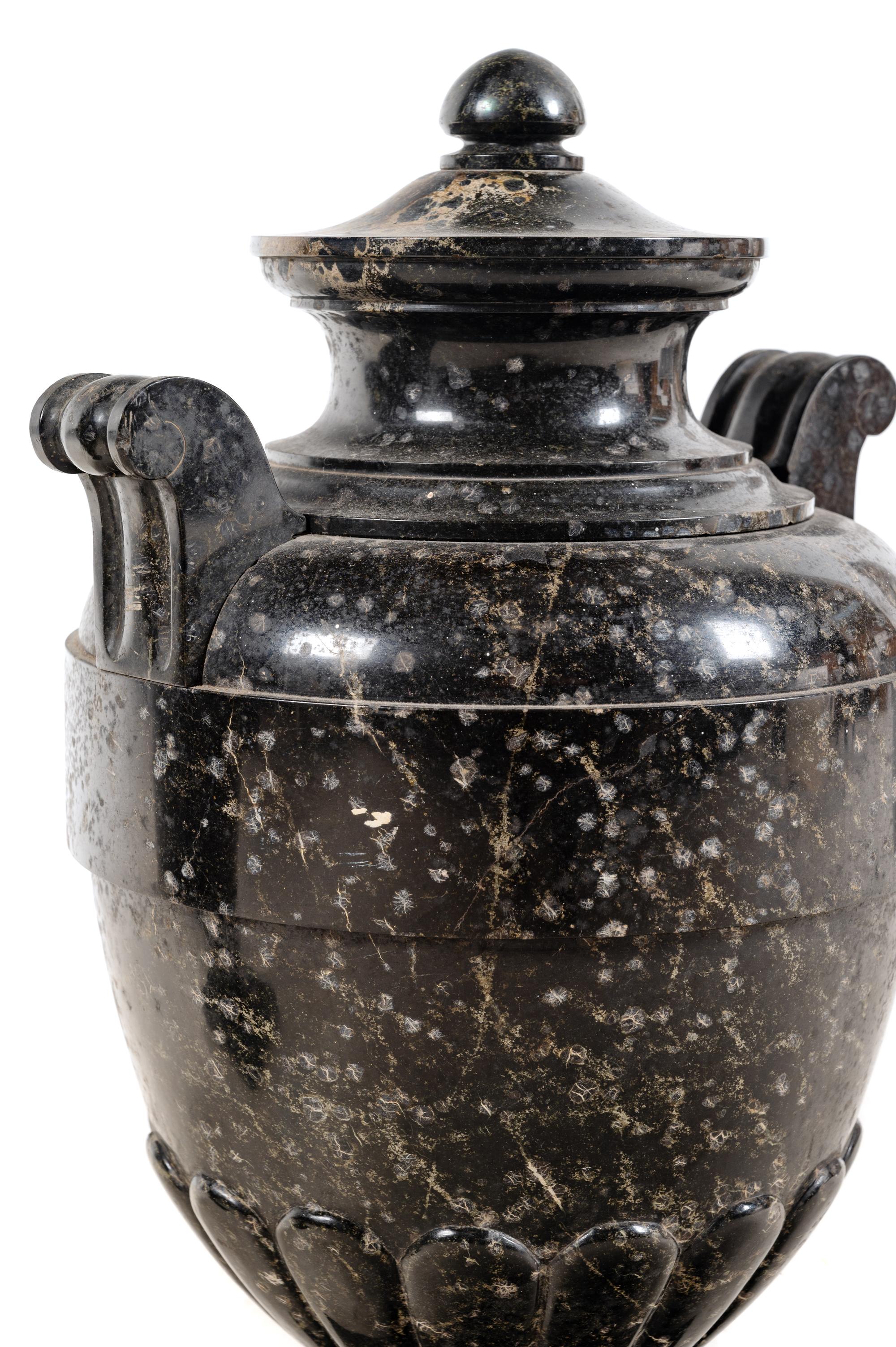 A Pair of Continental Marble Urns