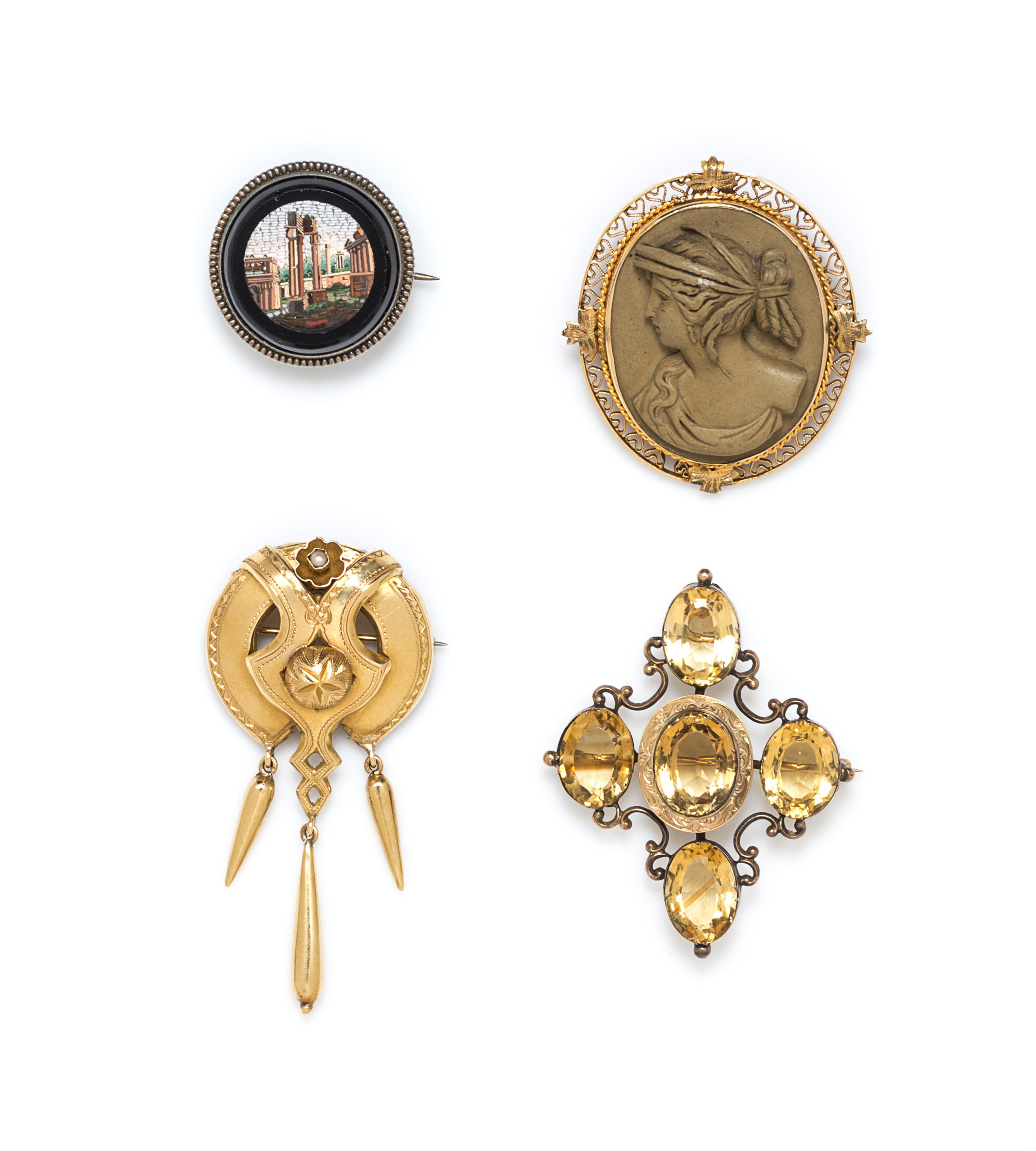 A Collection of Victorian Brooches, 24.00 dwts.