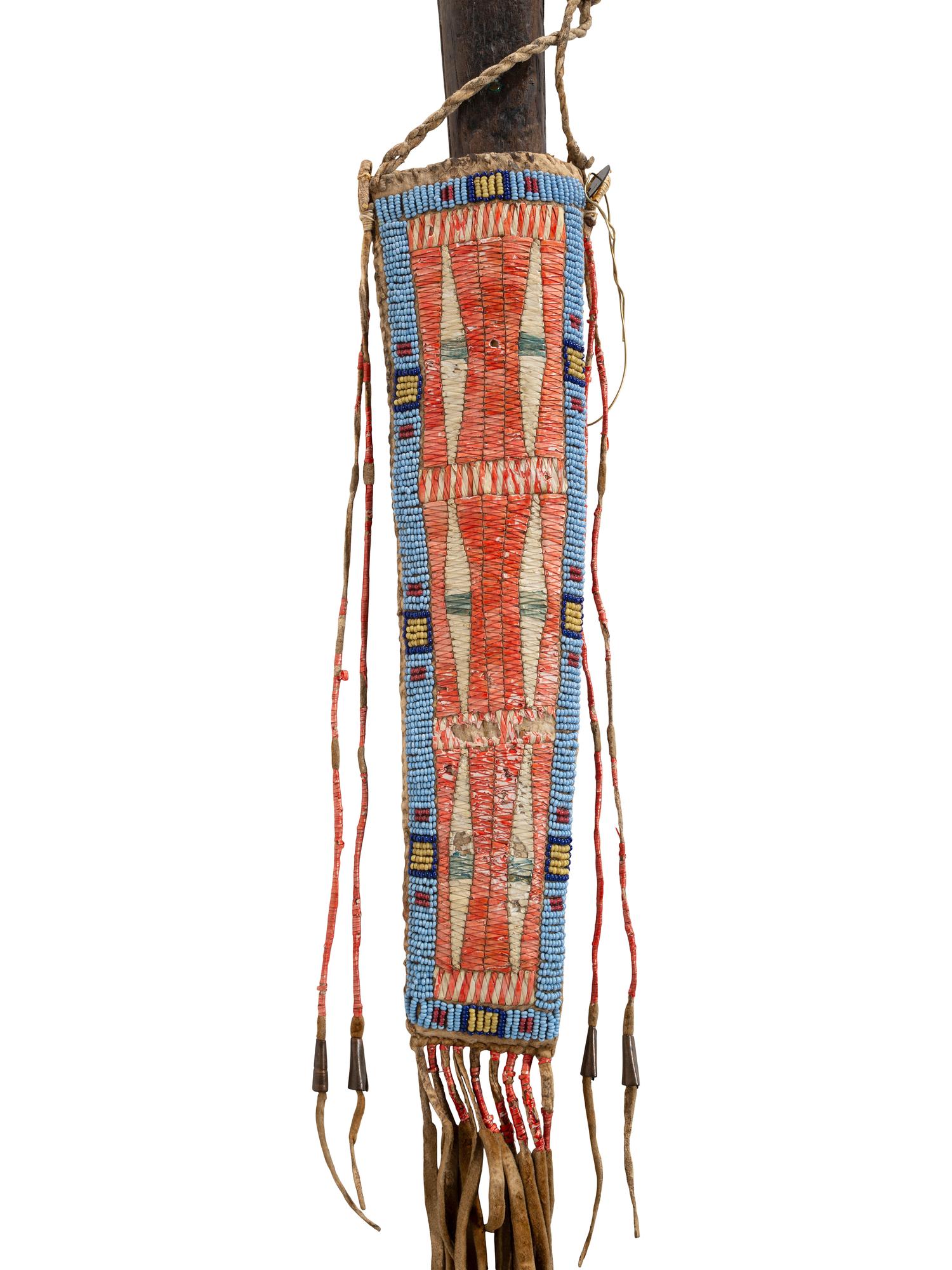 Sioux Beaded and Quilled Knife Case, with Knife