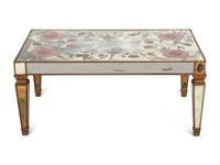 An Eglomisé Mirrored Coffee Table with Floral Decoration