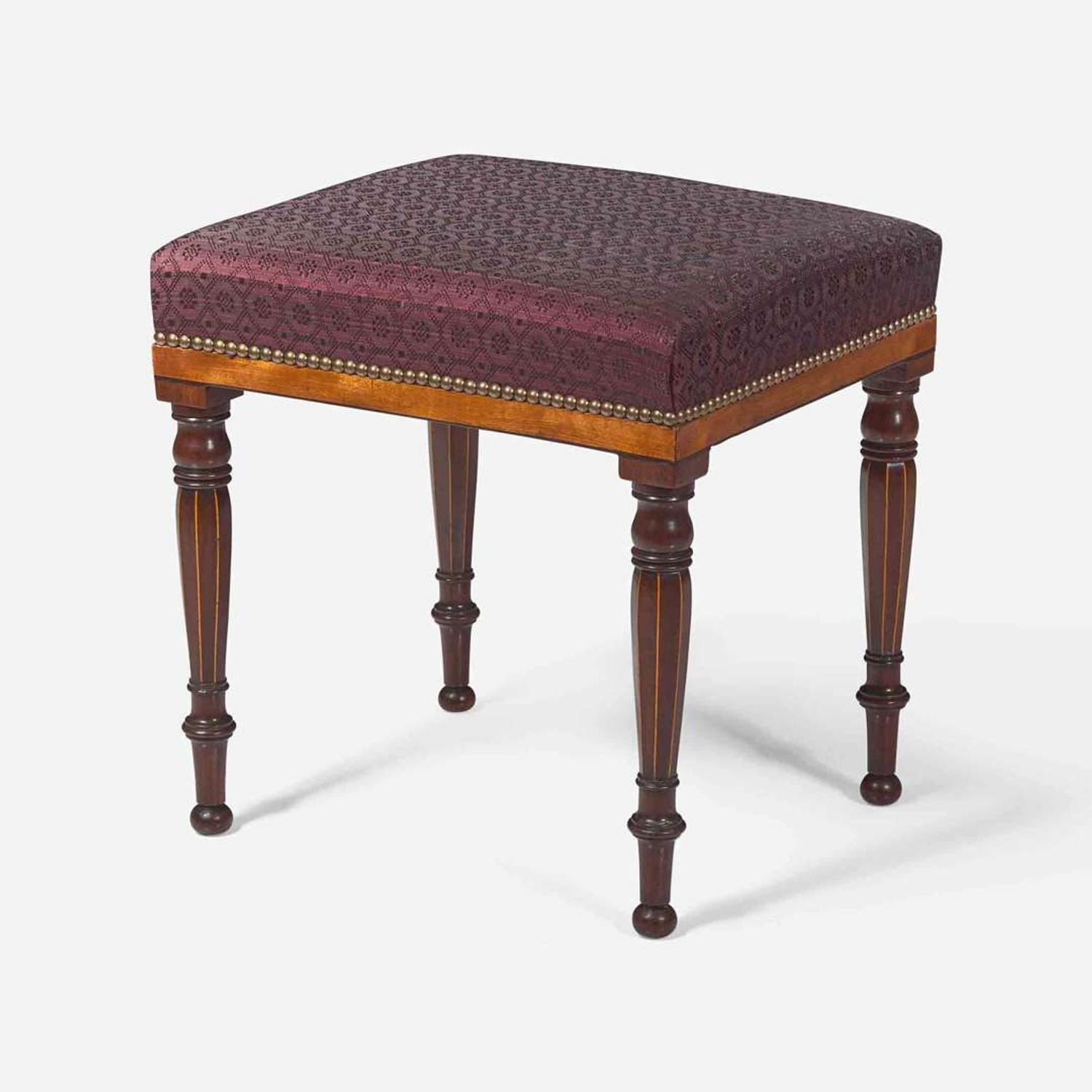 A Regency inlaid mahogany stool early 19th century
