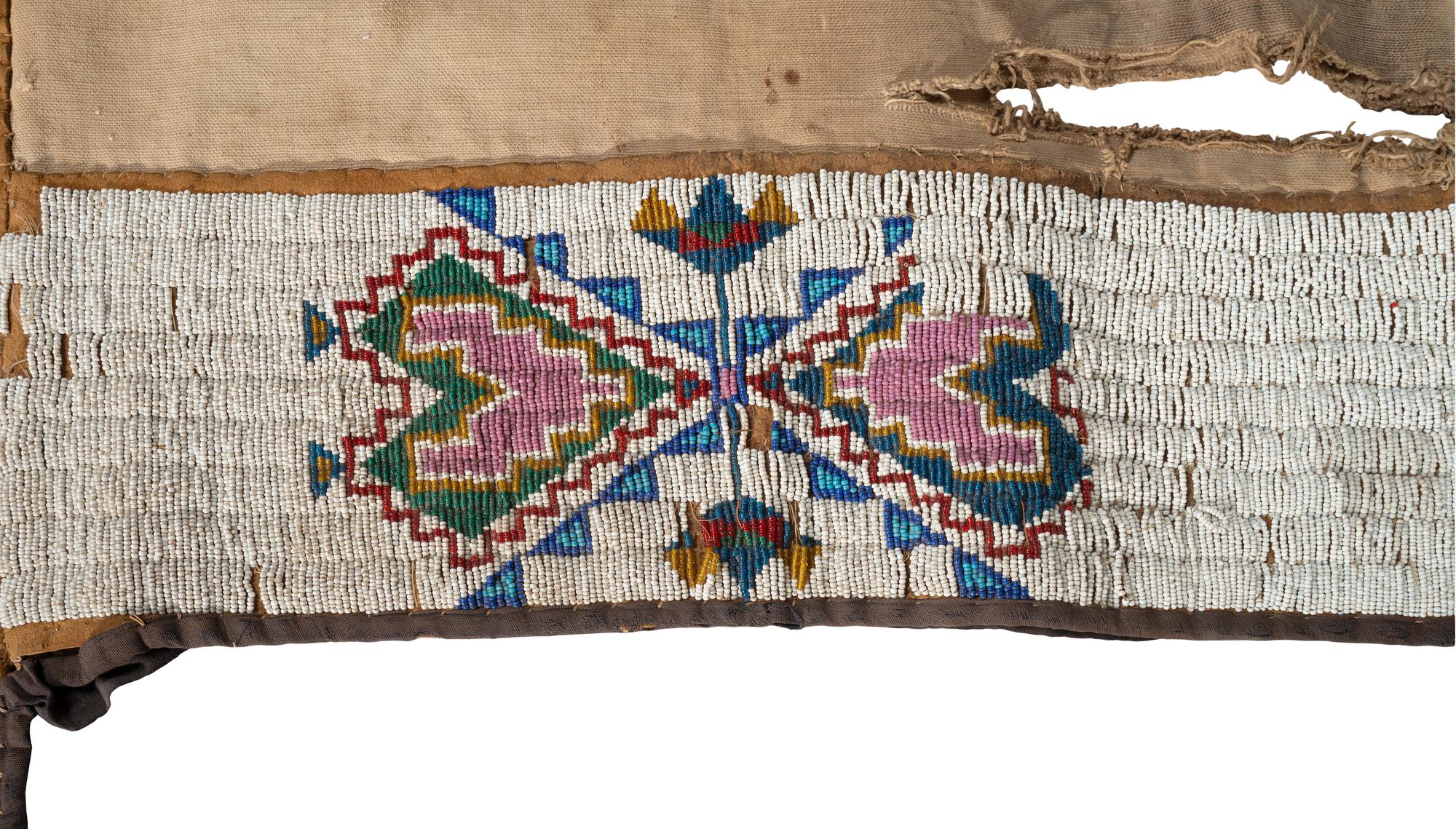 Northern Plains Beaded Hide and Canvas Saddle Blanket