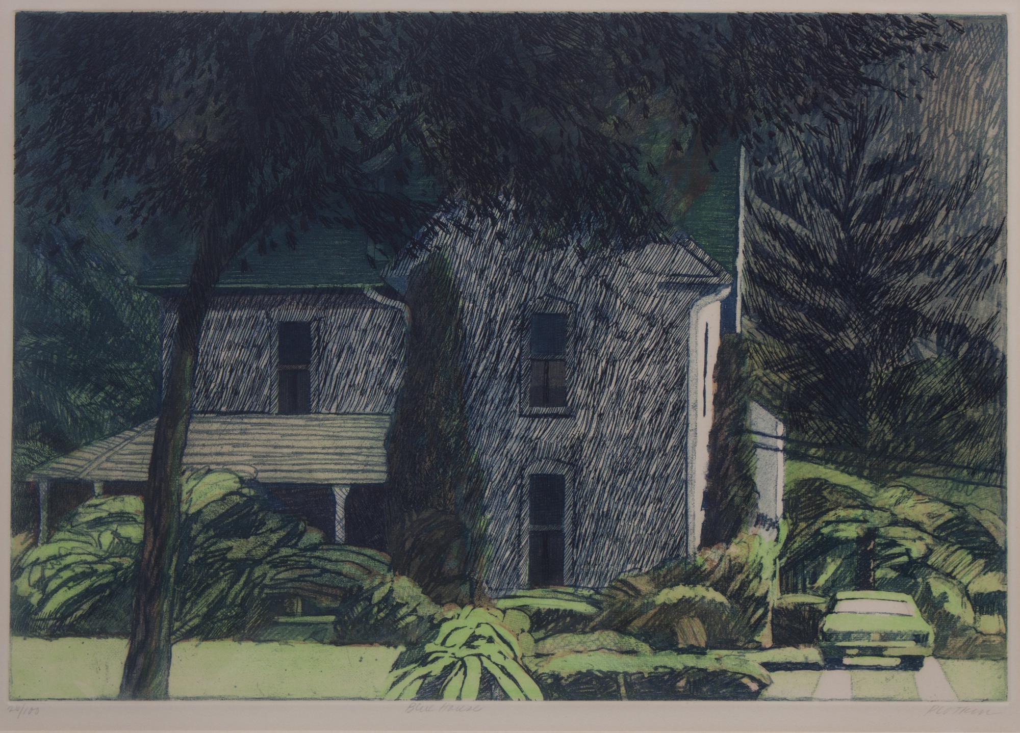 Linda Plotkin, (Wisconsin, b. 1938), Blue House