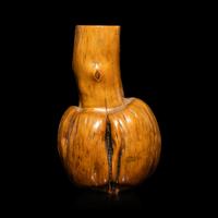A Chinese Carved Wood Root Tianqiuping-Form Vase, Late 19th-Early 20th Century — 晚清-民國 寶瓶式隨形根雕葫蘆瓶