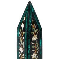 A Pair of Large Pietra Dura, Black Marble and Malachite Obelisks