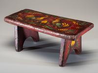 A Miniature Paint Decorated Wood Bench