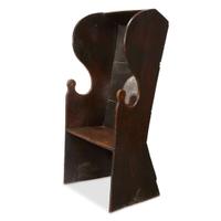 English provincial elm lambing chair mid-18th century