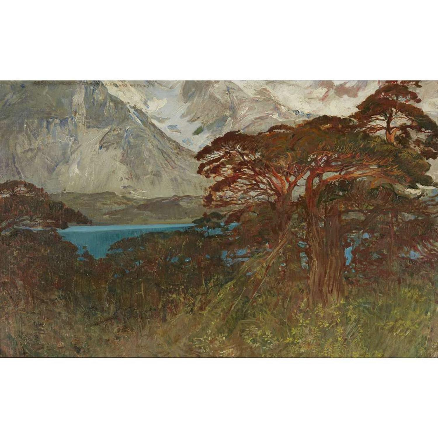 GIULIO ARISTIDE SARTORIO (ITALIAN 1860-1932) "STRETTO DI MAGELLANO, UN FIORD" (MAGELLAN STRAIT)