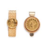 COLLECTION OF YELLOW GOLD AND COIN MONEY CLIPS