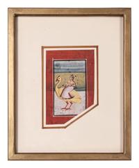 Four Indian Miniature Paintings and Manuscript Leaves