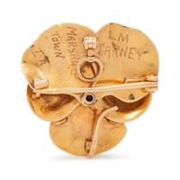 ENAMEL, DIAMOND AND SEED PEARL PANSY PENDANT/BROOCH