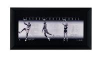 A Michael Jordan, Larry Bird and Magic Johnson Signed Autograph Legends of Basketball Large Framed Display (Upper Deck Authenticated) - Platinum Edition