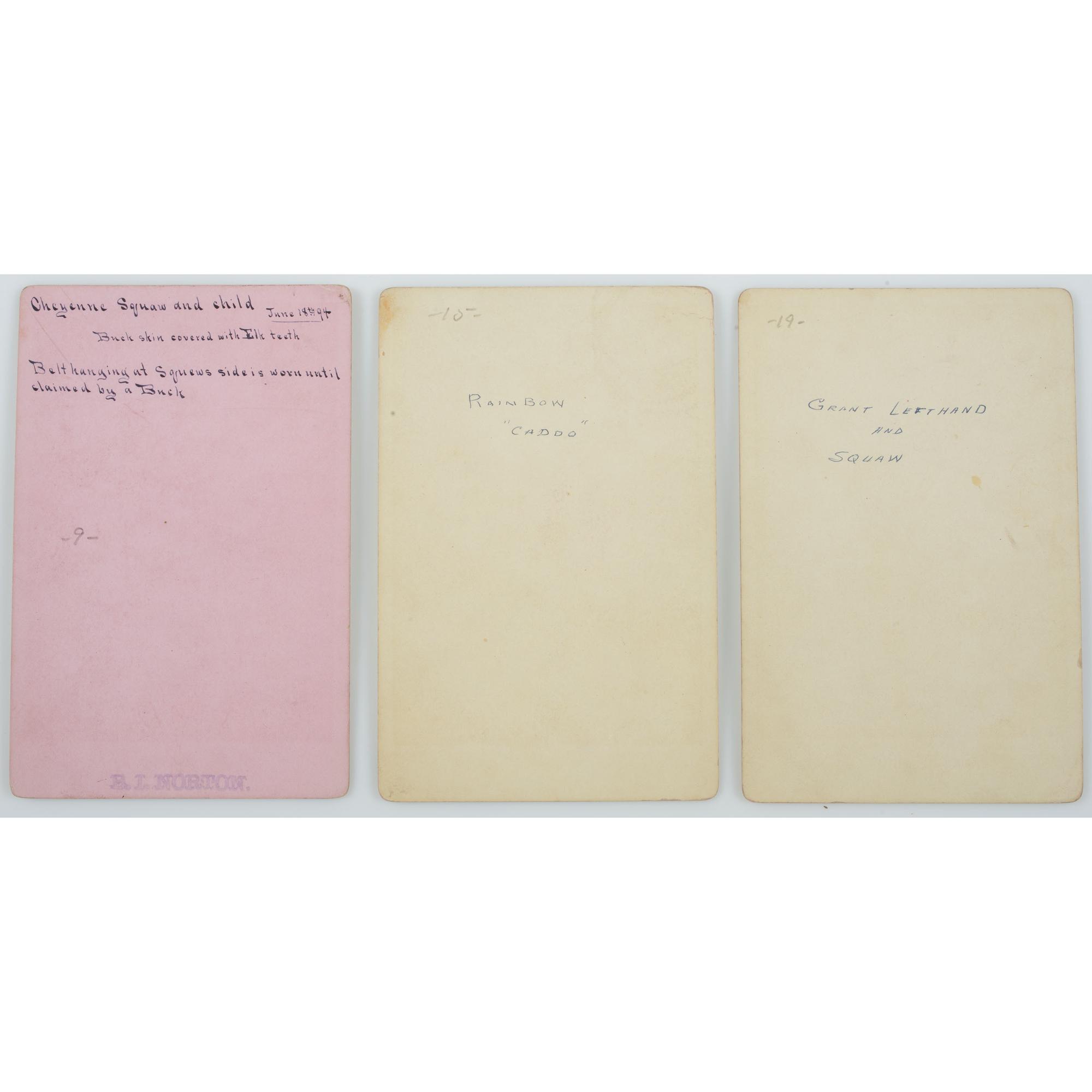 Collection of C.C. Stotz and G.W. Parsons Cabinet Cards of Cheyenne, Arapahoe, and Osage Indians