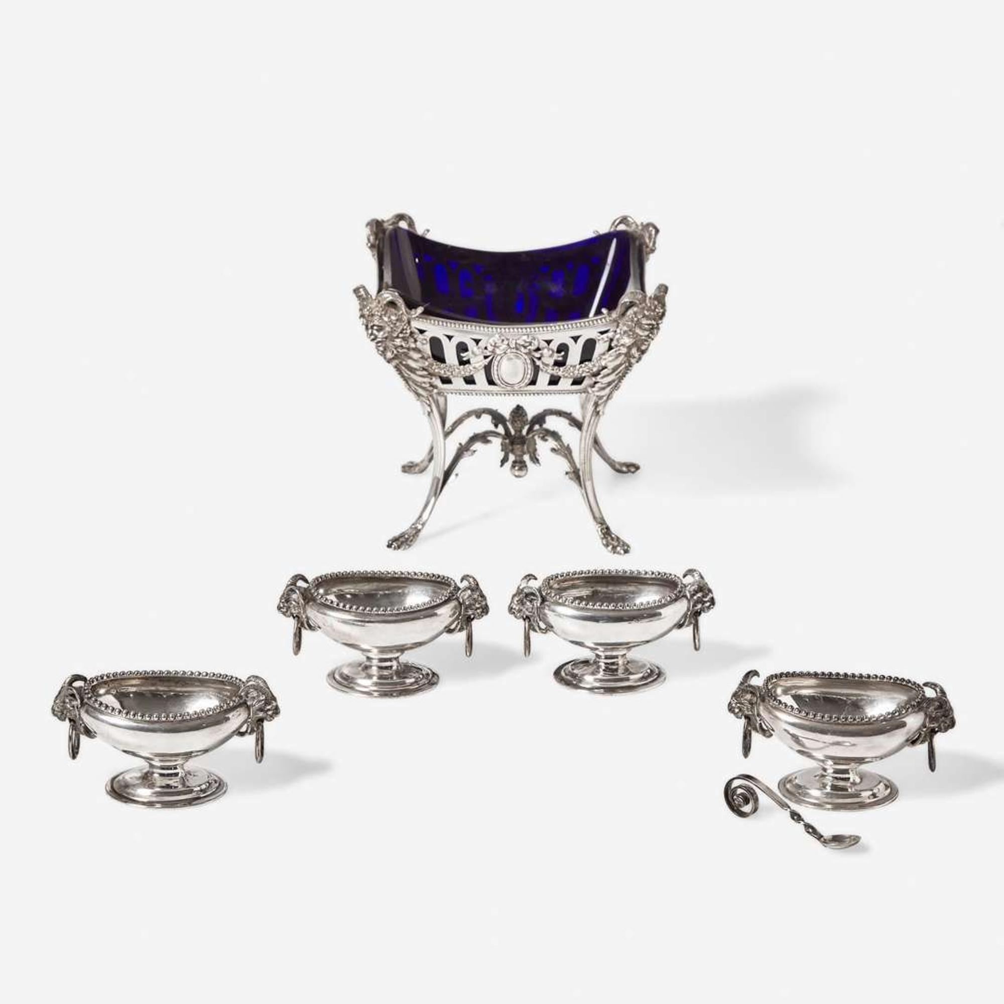 An assembled group of five American and German silver tablewares Ball, Black & Co., New York, NY, and German, late 19th / early 20th century