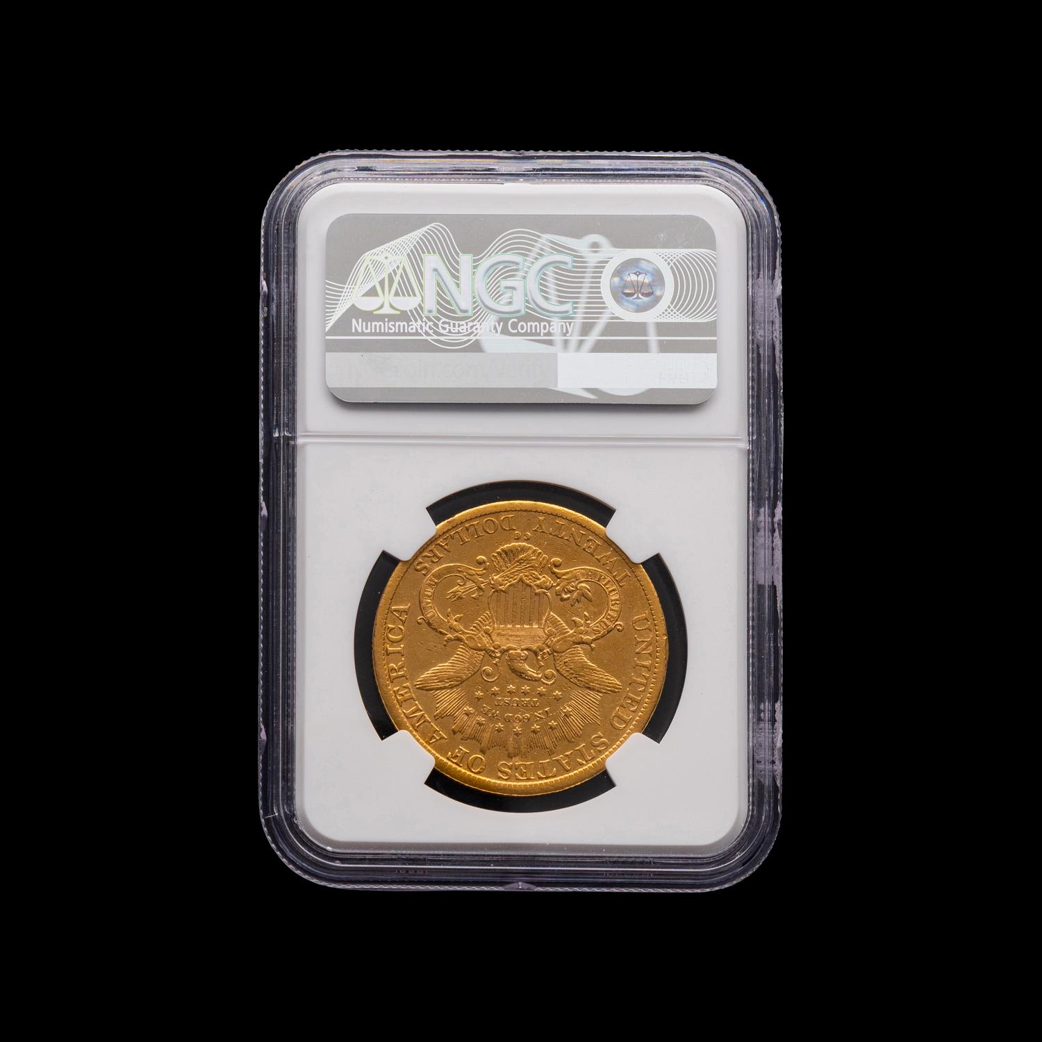 An 1879-CC Liberty Head $20 Gold Coin [NGC AU50]