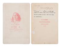 BARRY, David F. (1854-1934), photographer. Cabinet cards of Little Bighorn participants Chief Crow and Belly Fat, KIA at LBH.