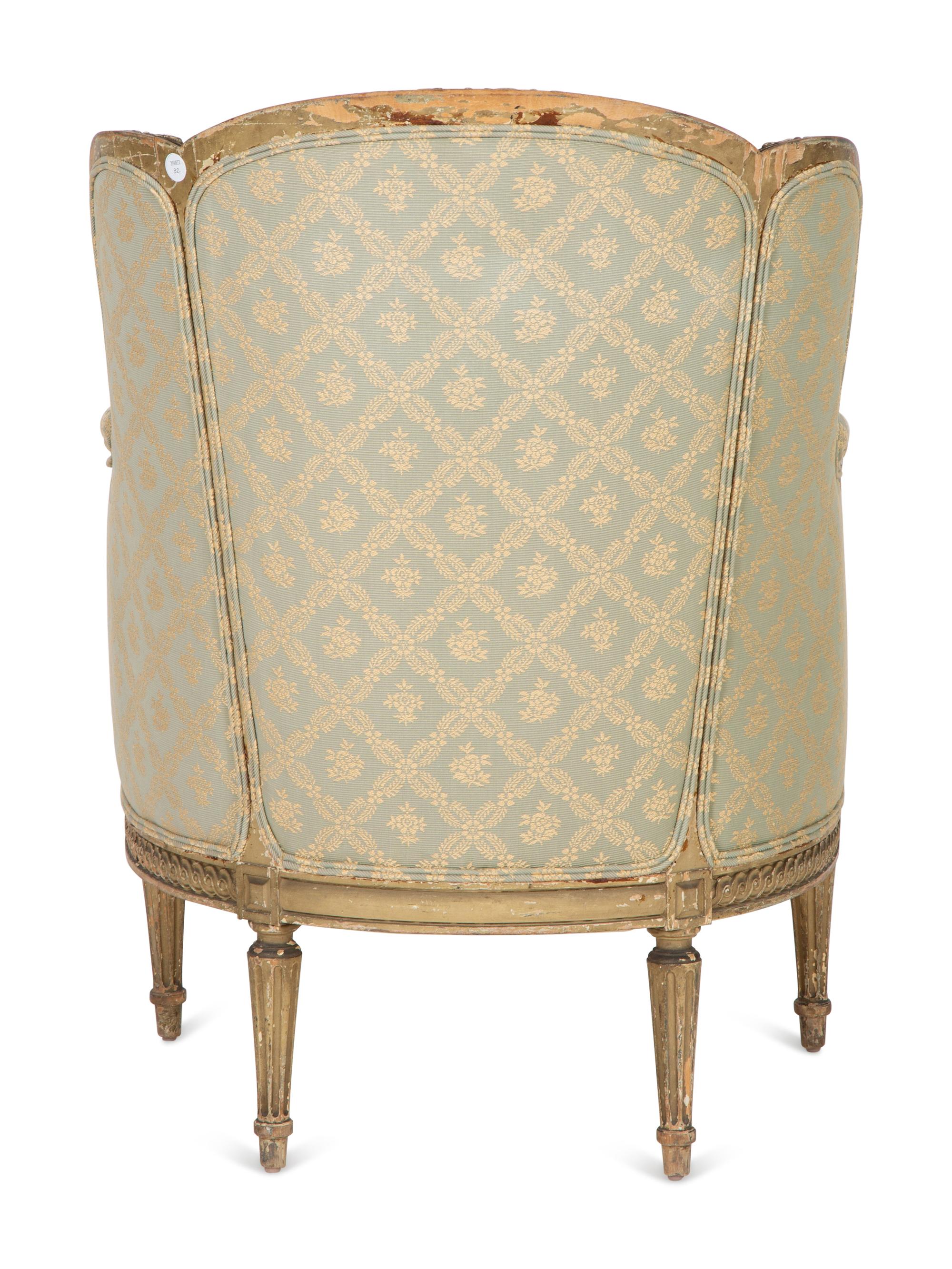A Louis XVI Style Painted Bergère