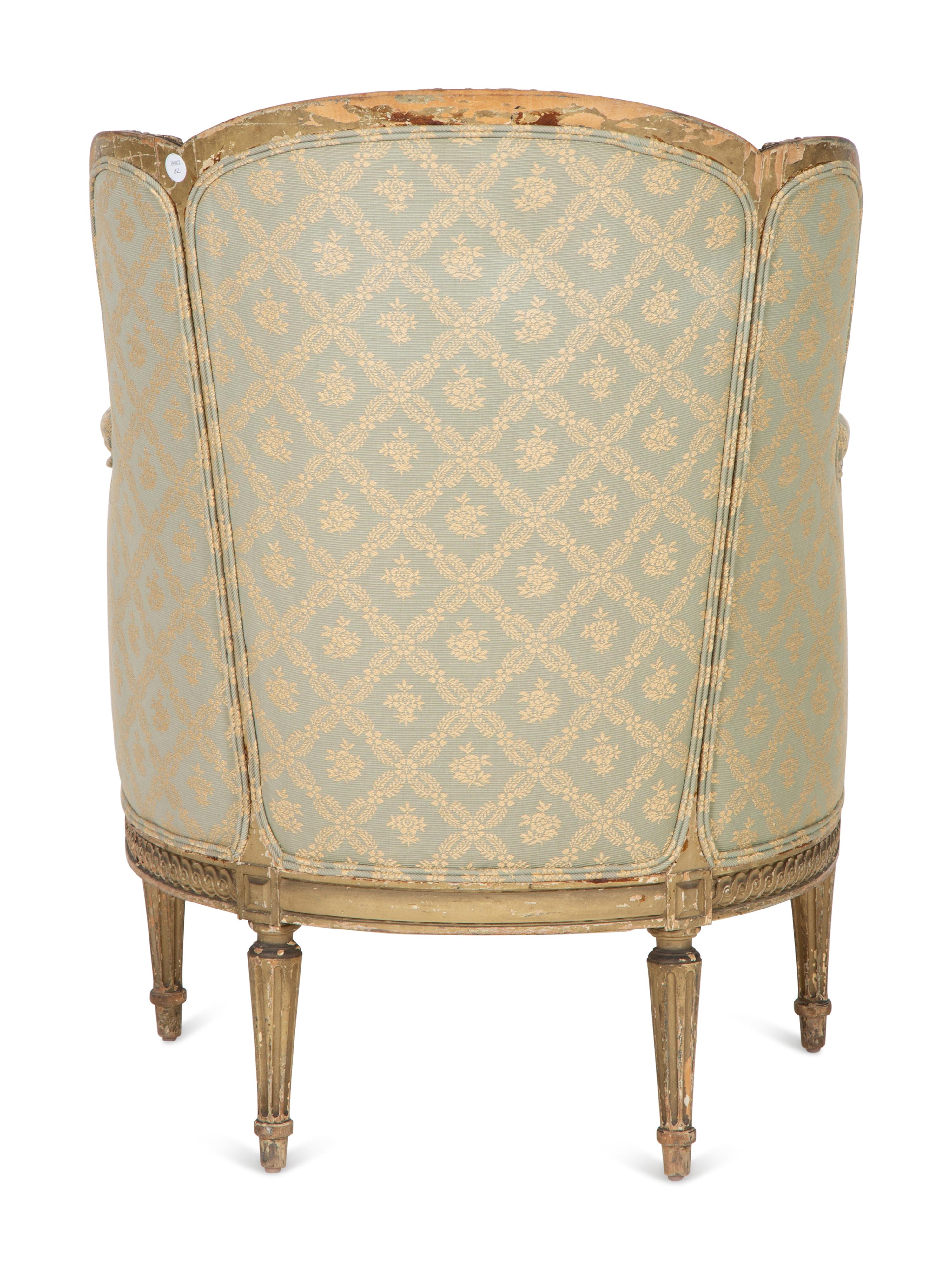 A Louis XVI Style Painted Bergère