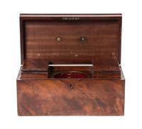 An English Burlwood Tea Caddy, Width 14 1/4 inches.