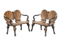 A Pair of Italian "Grotto" Style Settees