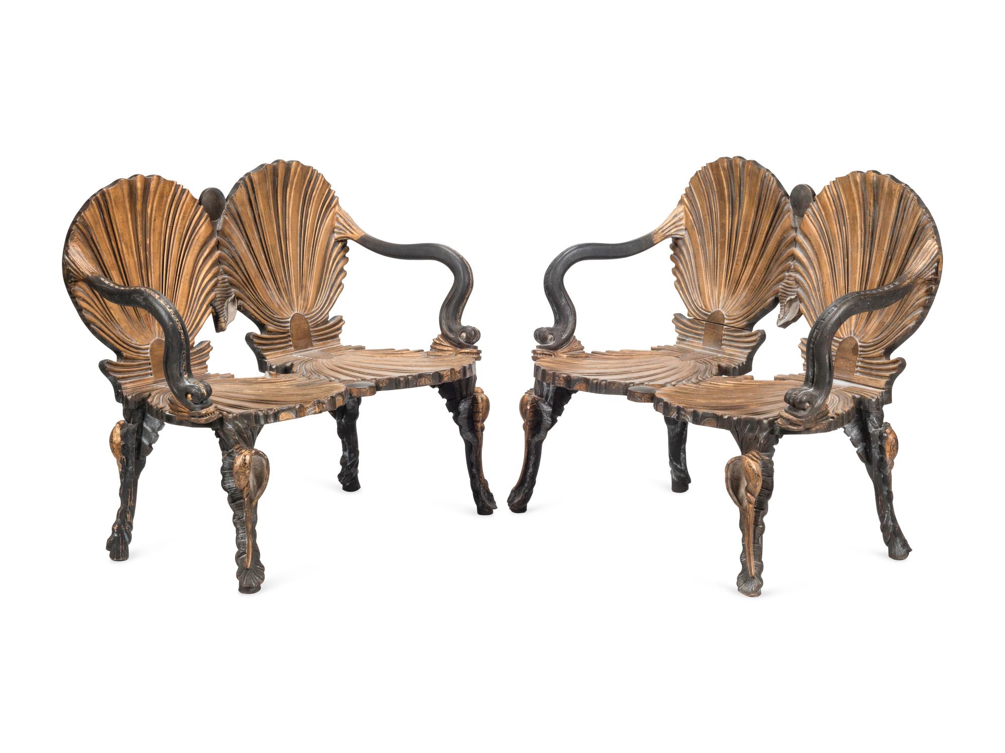 A Pair of Italian "Grotto" Style Settees