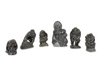 Six Inuit Soapstone Carvings