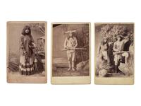 [NATIVE AMERICANS]. Five photographs of Southwestern Indians, incl. 3 views of Apache Indians by D.A. Markey.