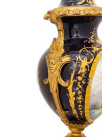 A Gilt Bronze-Mounted Sèvres Style Porcelain Urn