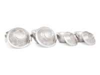 Two Pairs of Chinese Export Silver Covered Bowls