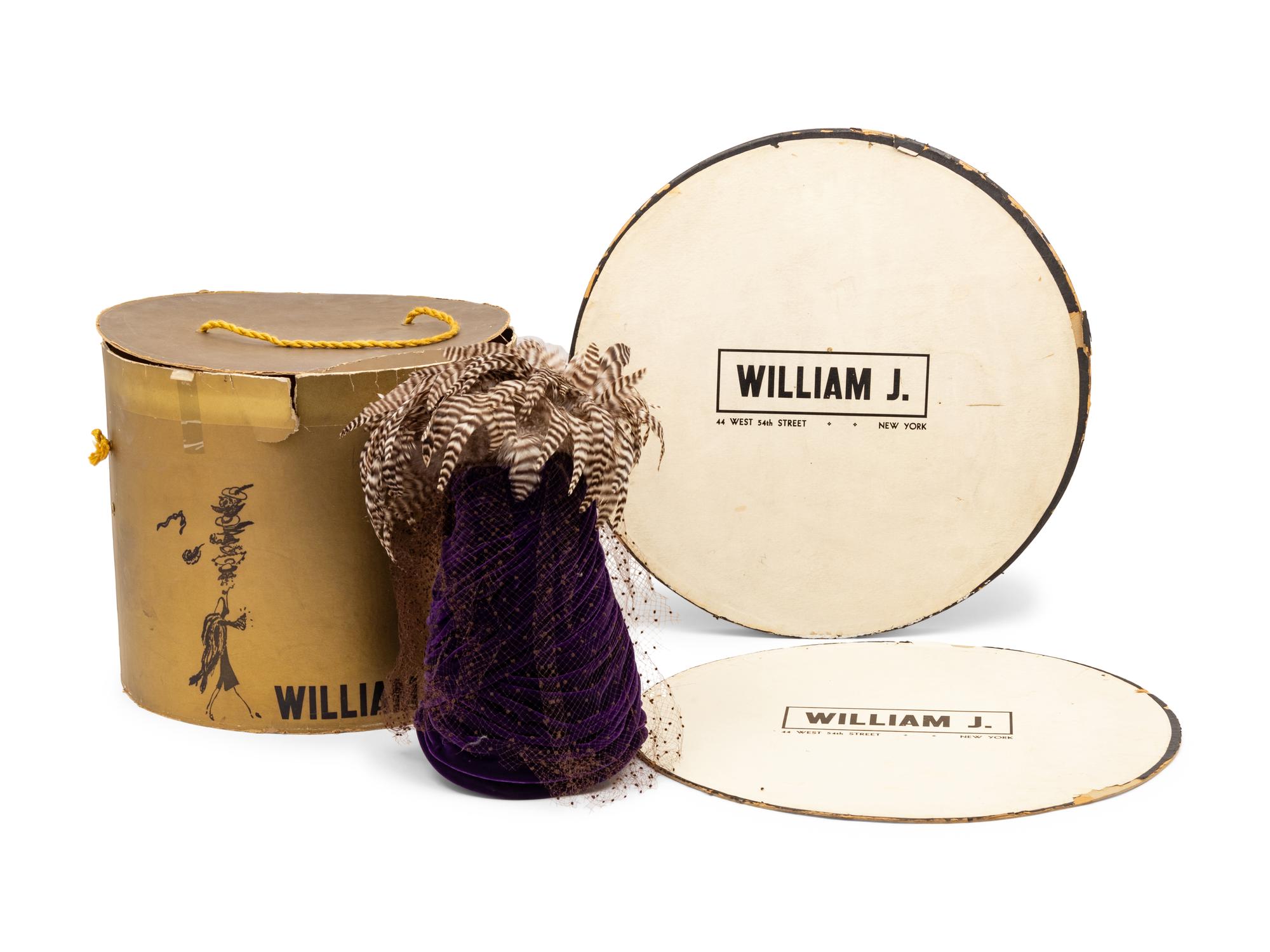 William J. Velvet Hat & Hat Box