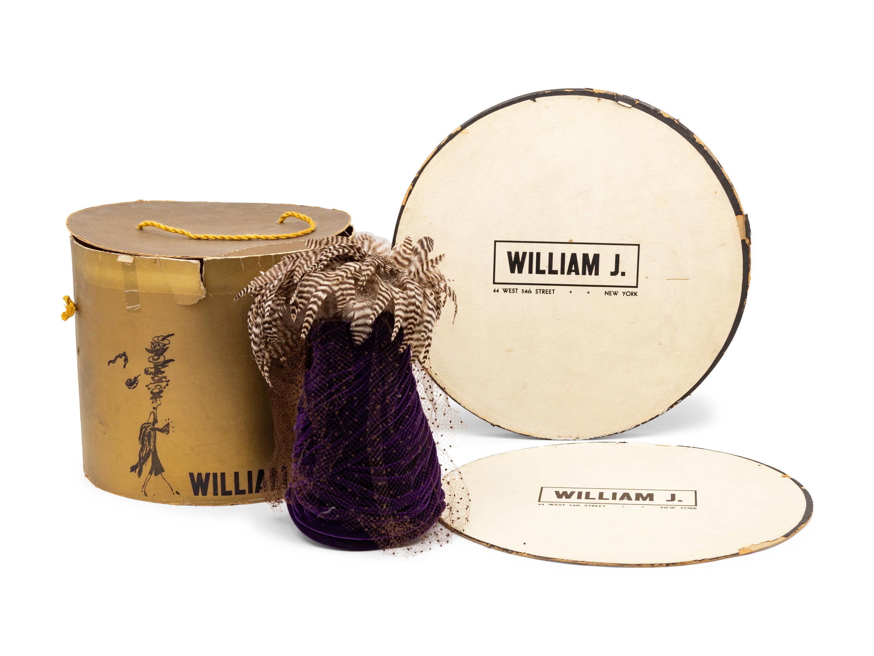 William J. Velvet Hat & Hat Box