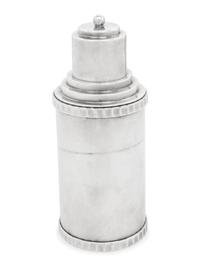 An American Silver-Plate Cocktail Shaker and Six Cocktail Cups