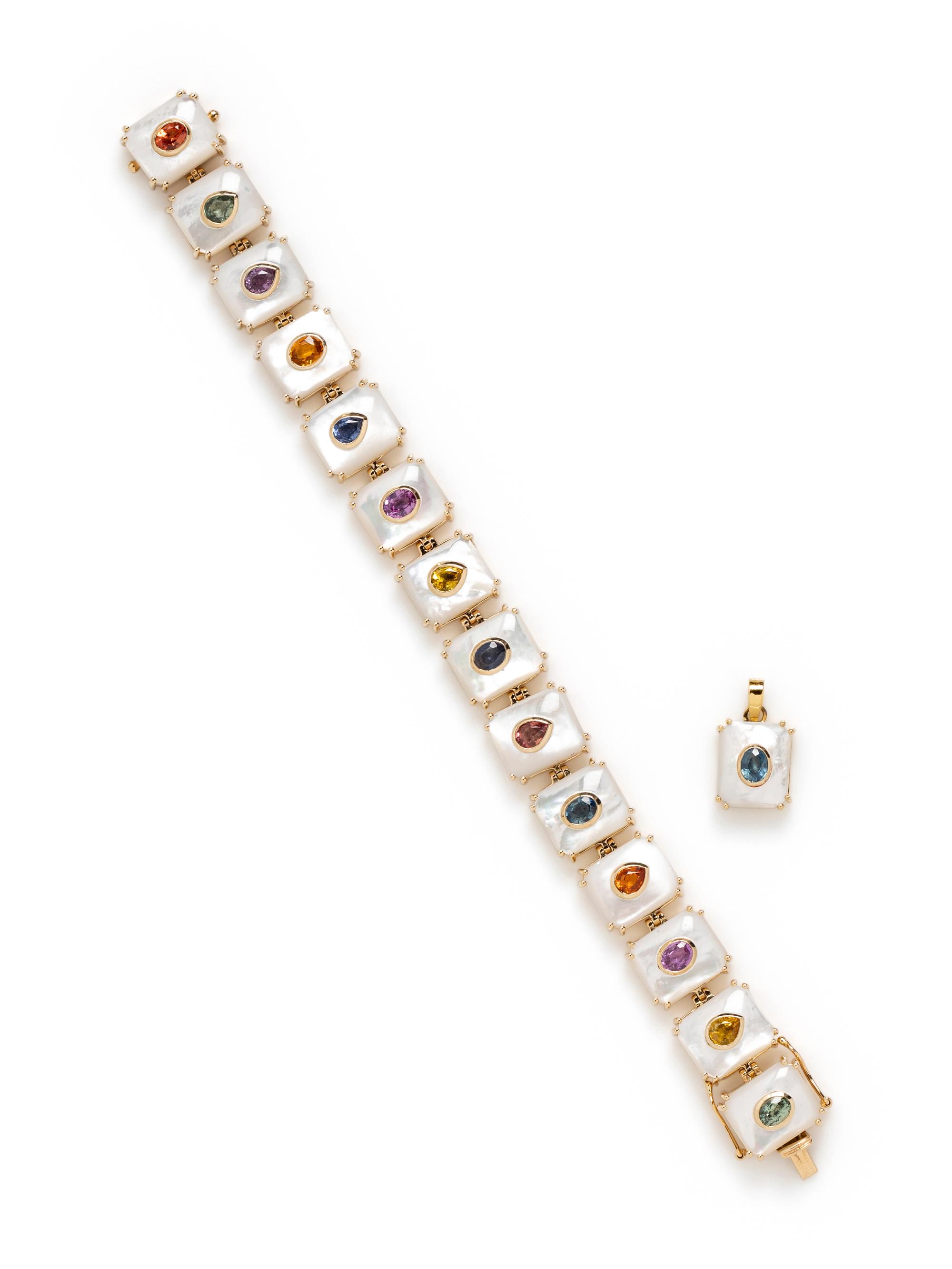 COLLECTION OF MOTHER-OF-PEARL AND GEMSTONE JEWELRY