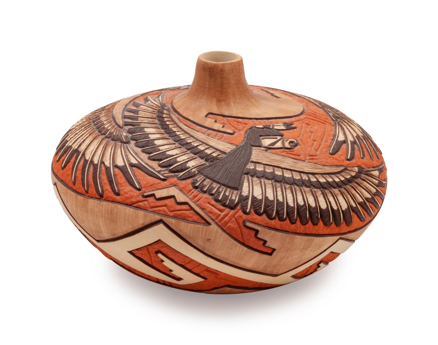 Carved Eagle Dancer Vase