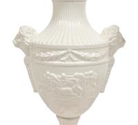 Three Regency Style White Glazed Stoneware Urns Mounted as Lamps