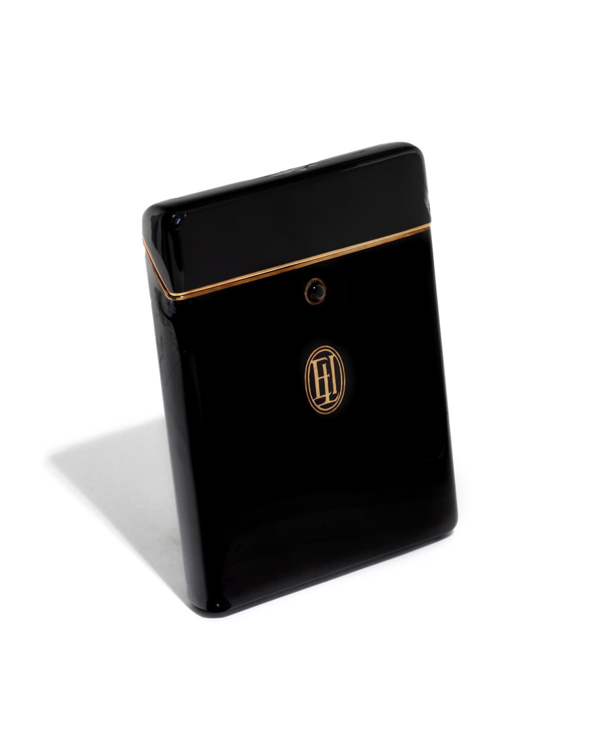 SCHANFEIN & TAMIS, ART DECO, YELLOW GOLD AND BLACK ENAMEL CIGARETTE CASE