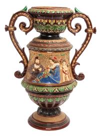 A Neoclassical Ceramic Vase Height 15 inches.