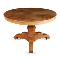 A Biedermeier Figured Birch Center Table