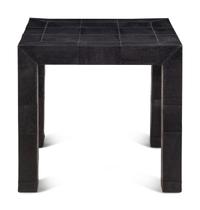 A Ginger Brown Black Faux Lizard Skin Side Table