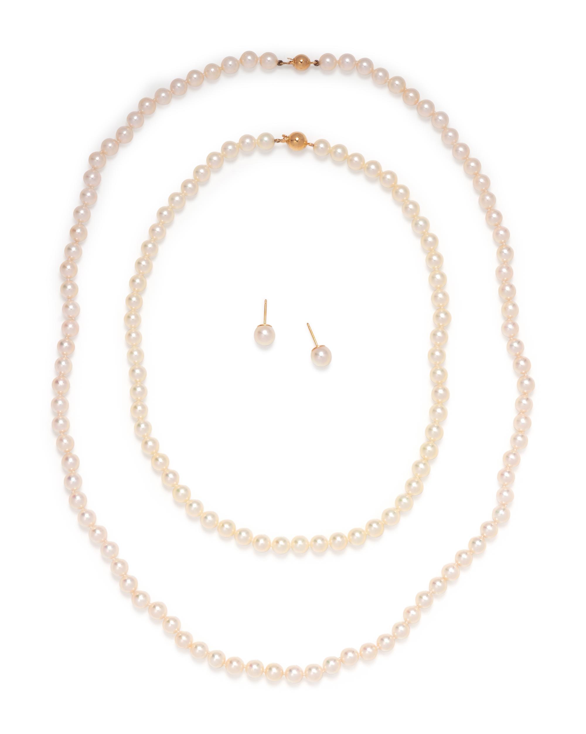 COLLECTION OF CULTURED PEARL JEWELRY