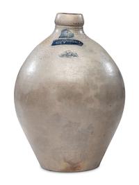 An E.H. Merrill Three-Gallon Stoneware Jug with Applied Eagle