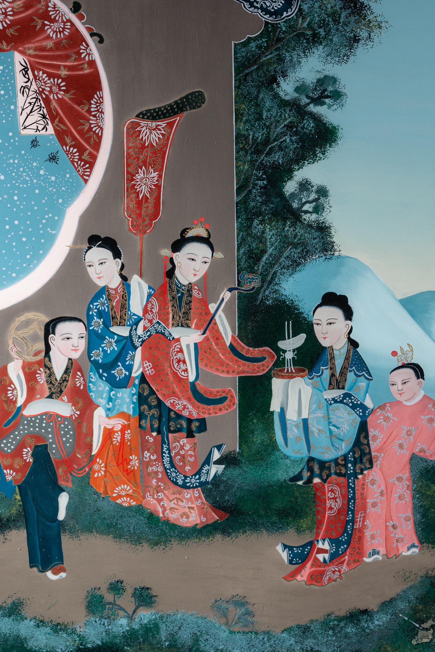Seven Chinese Reverse Glass Paintings