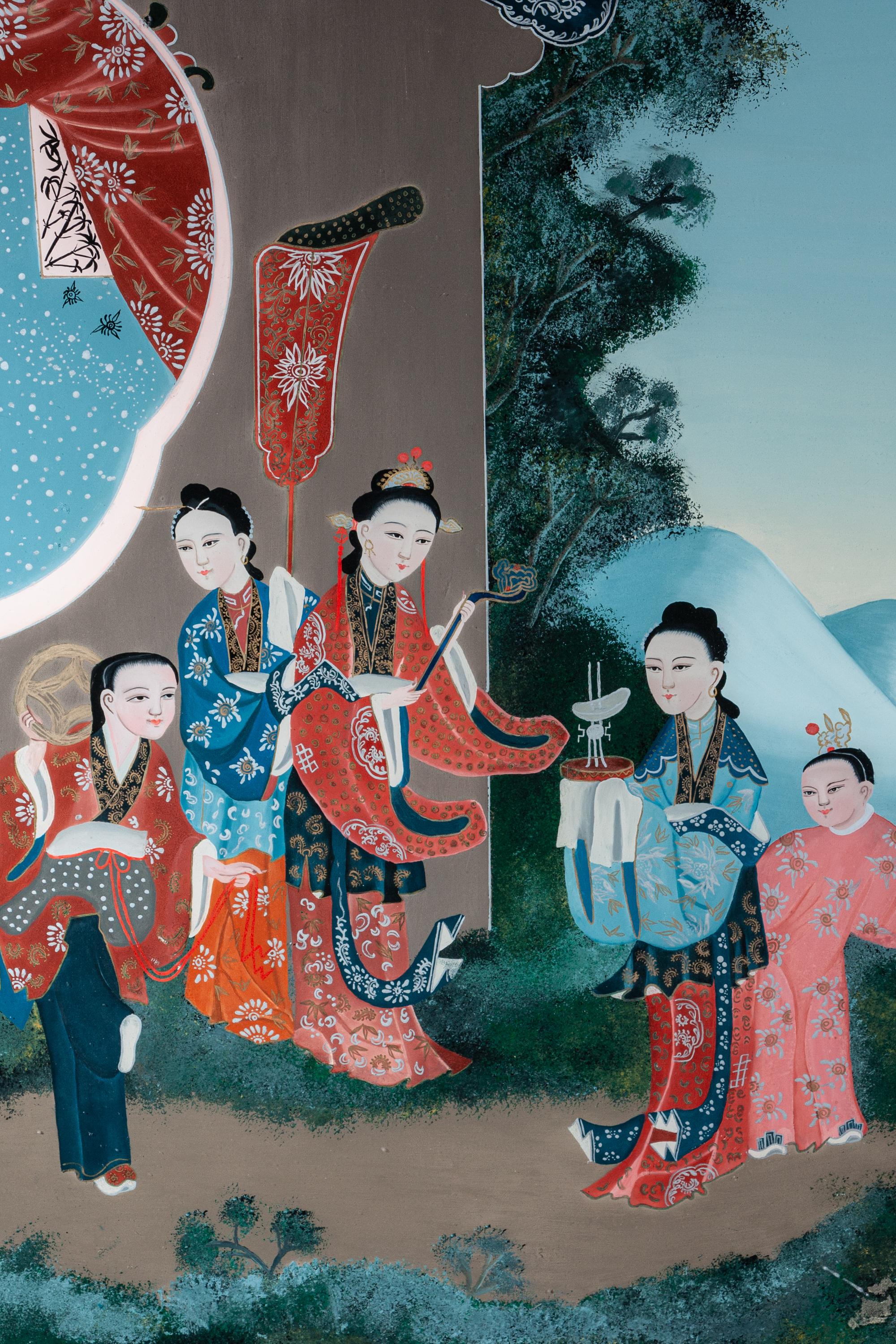 Seven Chinese Reverse Glass Paintings
