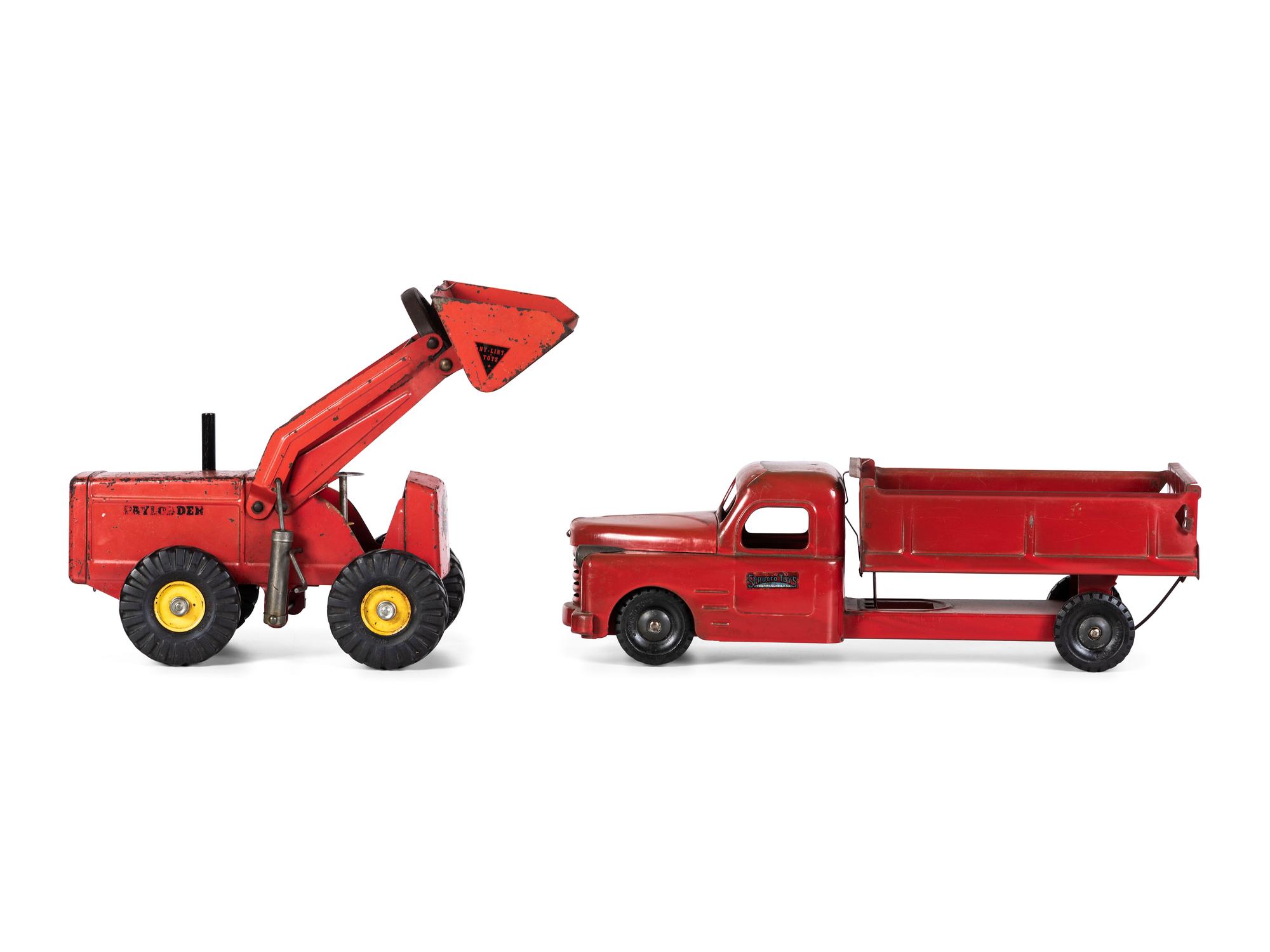 Four Pressed Steel Toy Construction Vehicles