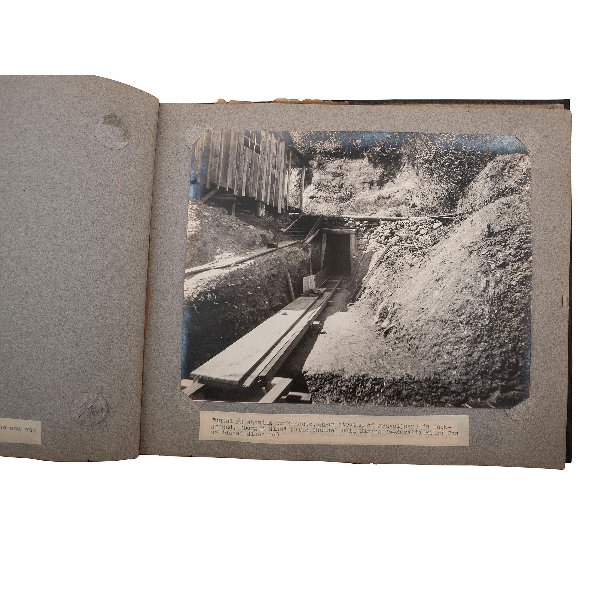 [MINING - CALIFORNIA]. Album with photographs of Blue Hog Mine. Butte County, California, n.d.