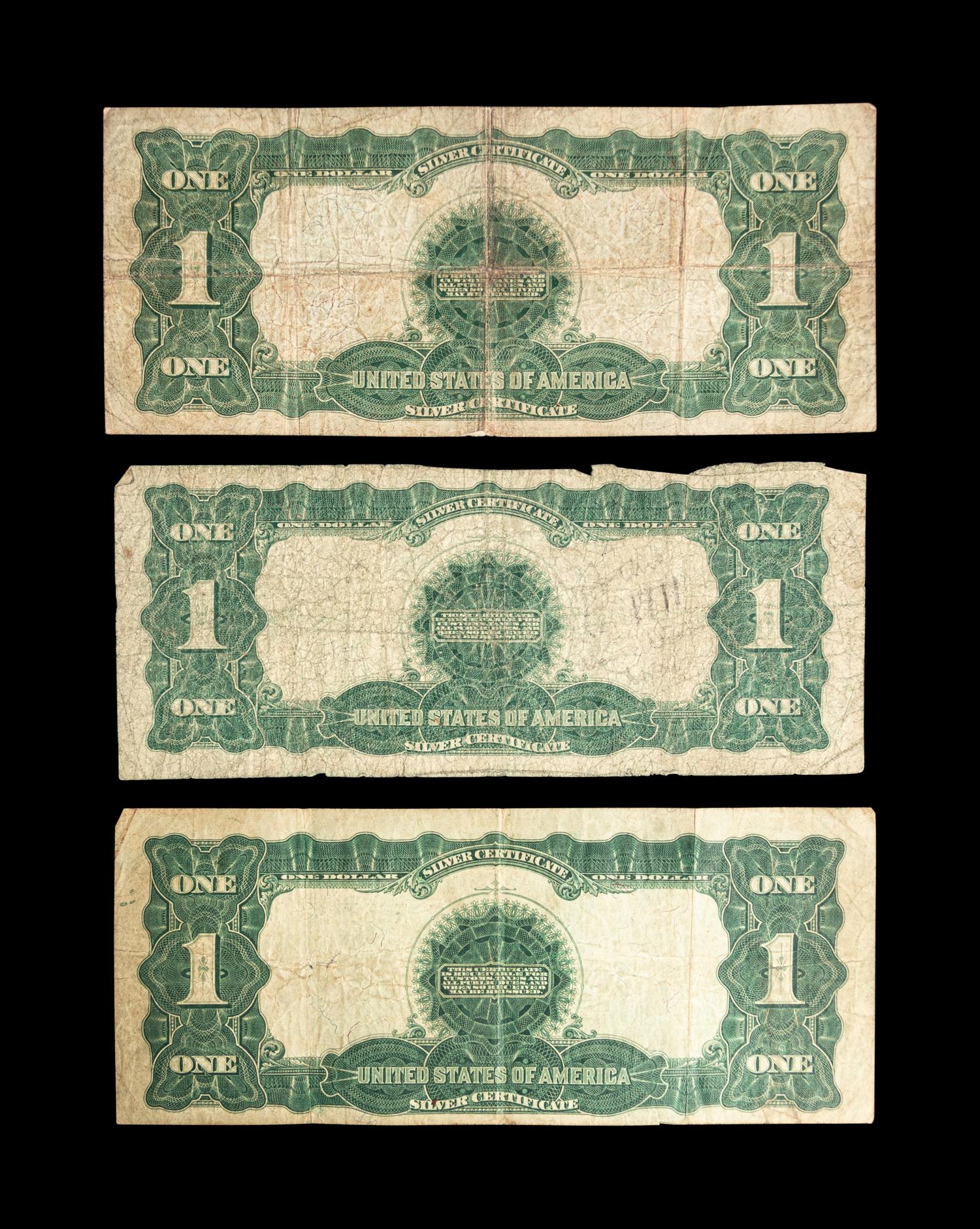 Three Series 1899 Black Eagle $1 Silver Certificates